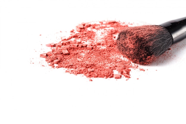 Professional make-up brush on crushed eyeshadow