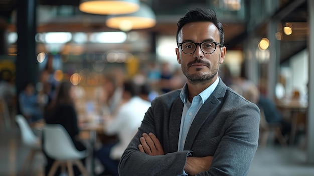 A Professional male entrepreneur with arms crossed