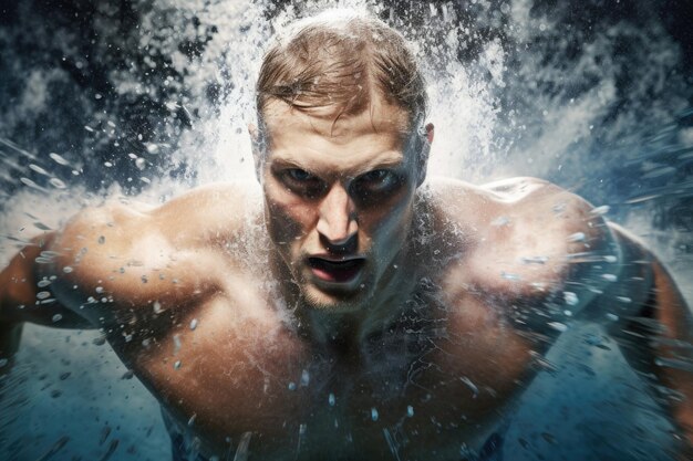 Photo professional male swimmer