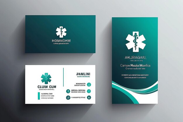 Photo professional medical business card template or medical business card corporate identity design