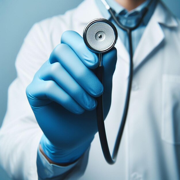 Professional Medical Examination Doctor Holding Stethoscope Ready for Checkup