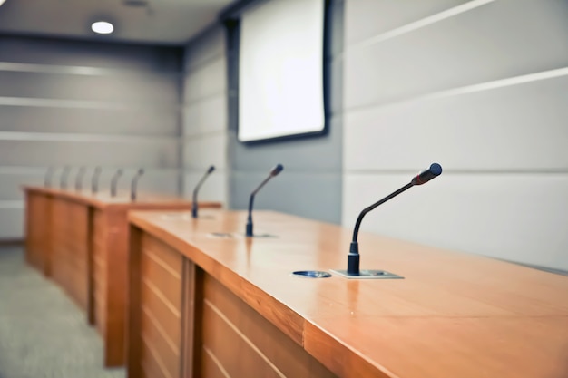 Professional meeting Microphone on the Table.