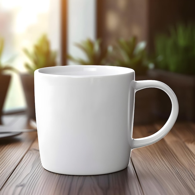 Professional mockup presenting a mug with carefully curated workspace elements