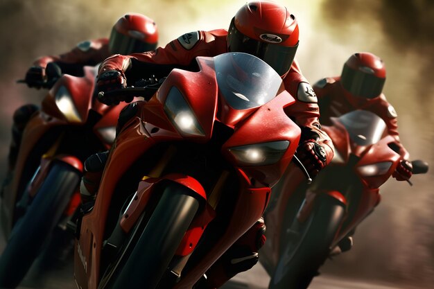 Photo professional motorcycle racers neural network ai generated