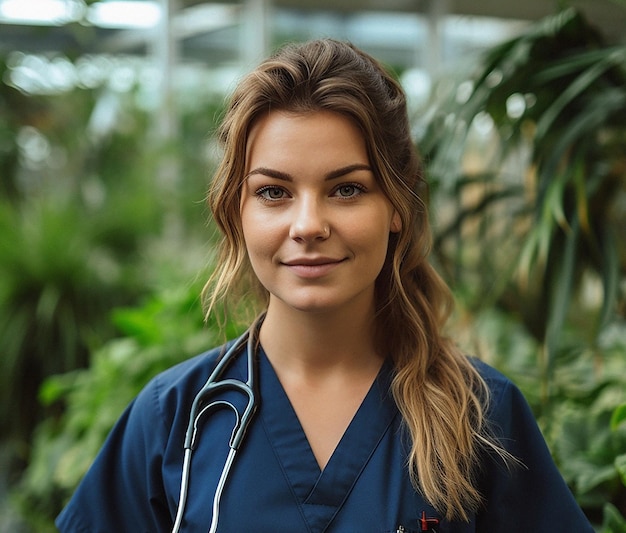 Профессиональная медсестра или врач больницы с естественным портретным стилем