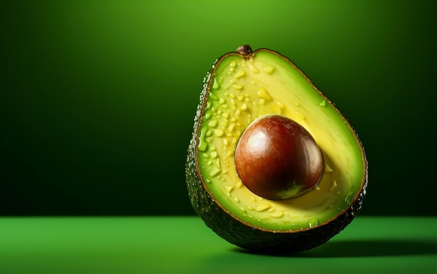 A professional photo of a cut avocado Generative Ai