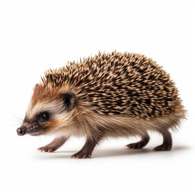 Professional Photo Of Hedgehog In Movement On White Background