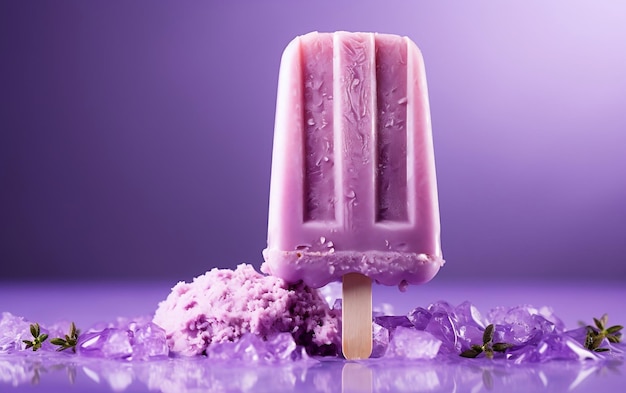 A professional photo of an ice lolly on a white background Generative Ai