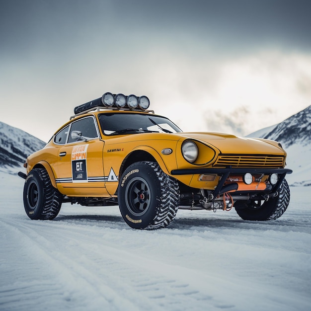 professional photo of a modified snowmobile