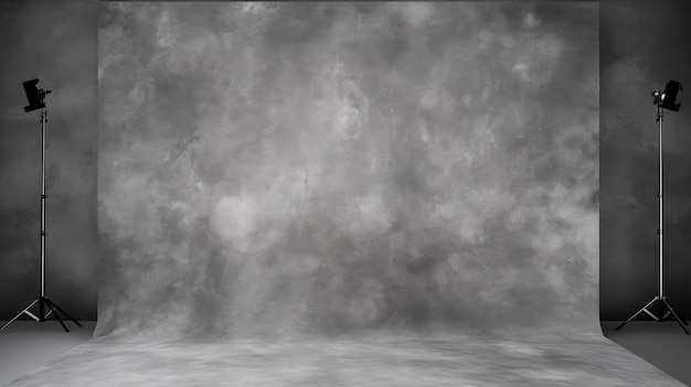 professional photo studio setup with lighting equipment