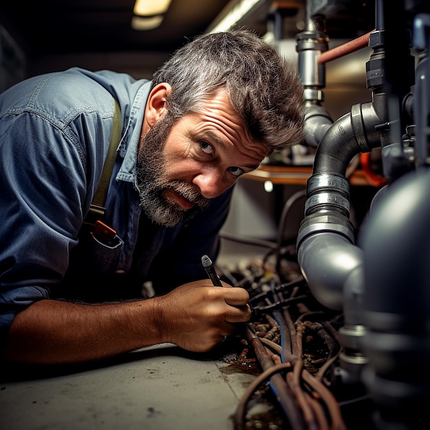 Professional Plumber Repairing Water Supply System