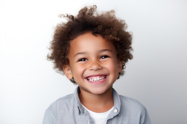 Foto una fotografia professionale in studio di ritratto di un adorabile bambino di razza mista generative ai