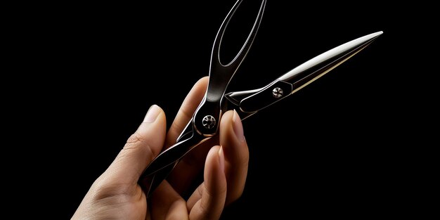 Photo professional scissors on black background