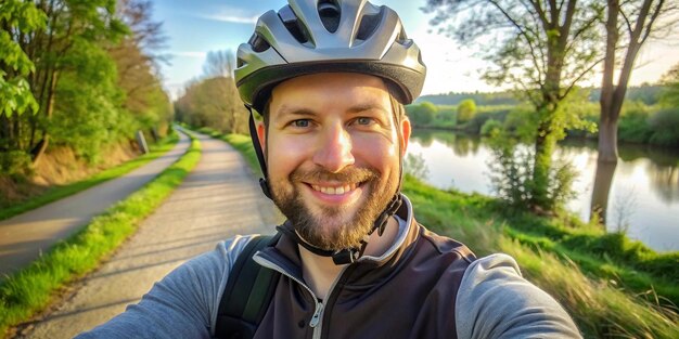  Professional Selfie Moment Before Cycling Adventure | Premium AI ...