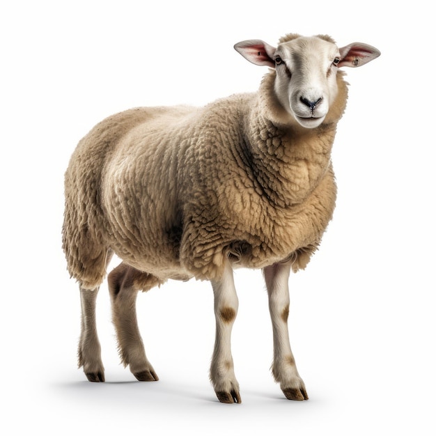 Professional Sheep Photo Full Body Uhd Isolated On White Background