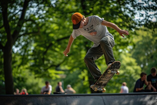 Professional Skateboarding in the kids park