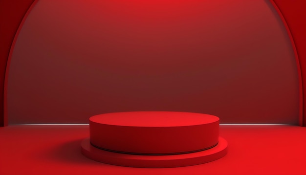 ビジネス プレゼンテーション用のプロフェッショナルで洗練された赤い台座