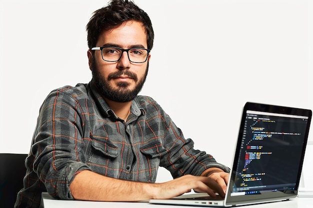 Professional software developer working with online software | Premium ...