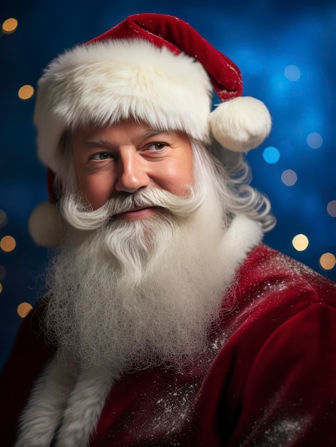 Professional studio close up portrait of Santa Claus