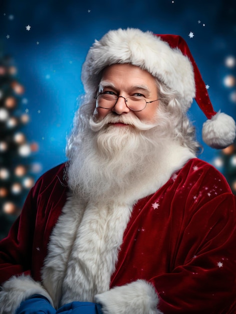 Professional studio close up portrait of Santa Claus