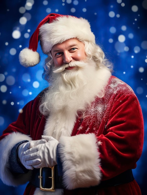 Professional studio close up portrait of Santa Claus