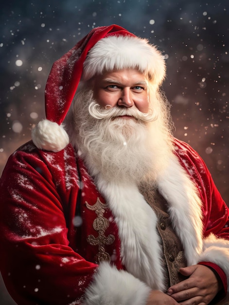 Professional studio close up portrait of Santa Claus