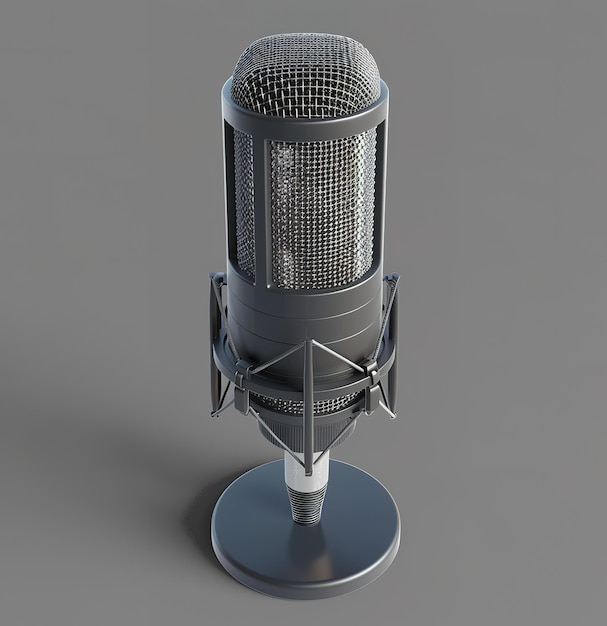 A professional studio microphone highlighting sophisticated design and superior craftsmanship for optimal audio recording