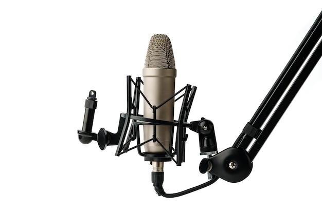 Photo professional studio microphone on the white background