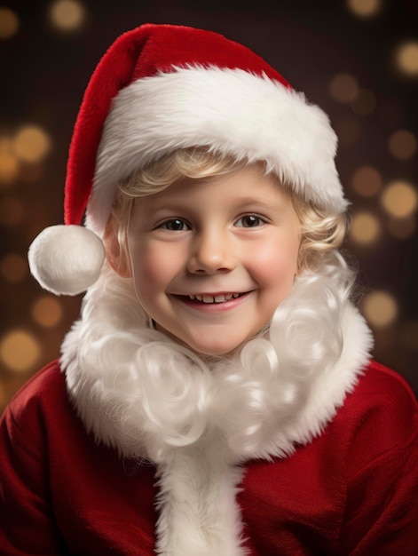 Professional studio portrait of young modern Santa Claus