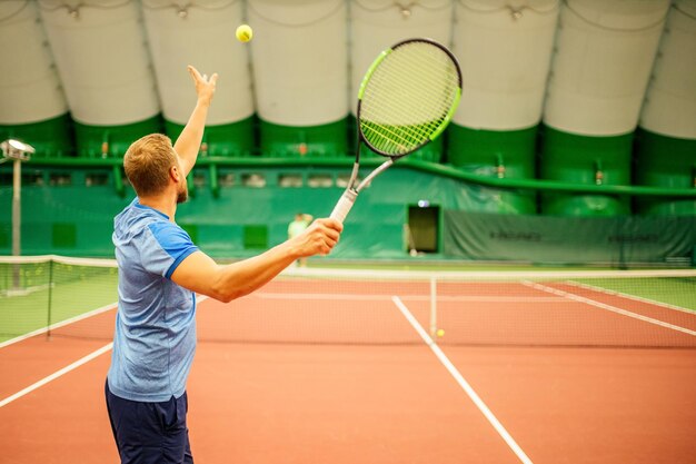 Professional tennis traner player playing a game