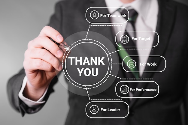 Professional thank you with elegant background