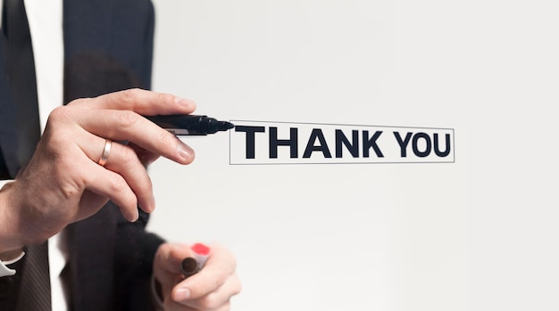 Professional thank you with elegant background