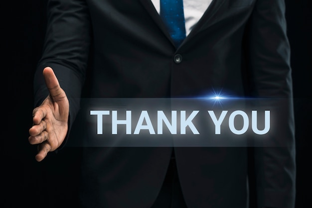 Professional thank you with elegant background