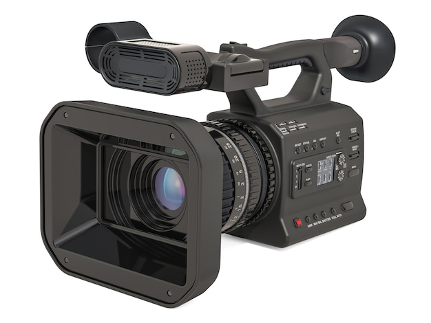 Professional video camera television camera 3D rendering