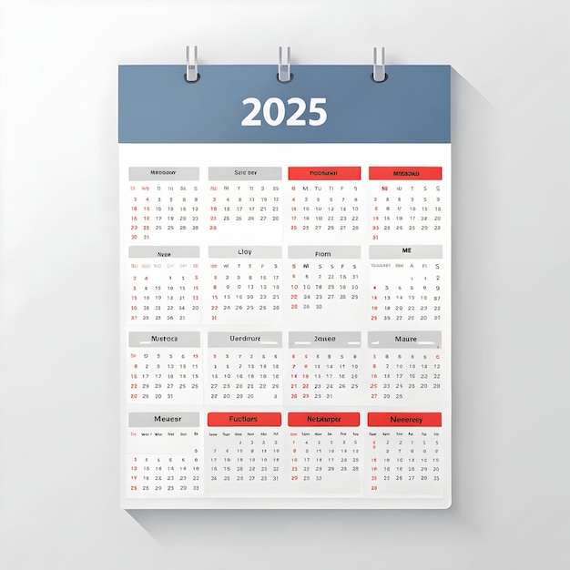 Professional wall calendar 2025 design template Premium AIgenerated