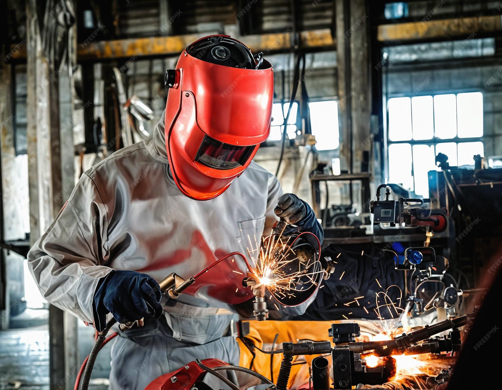 Premium Photo Professional Welder with Optimal Machine and Material Premium Photo Professional Welder with Optimal Machine and Material