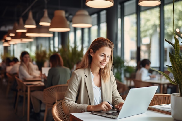 Professional woman digital devices co working space copyspace ambient brightness businesswoman