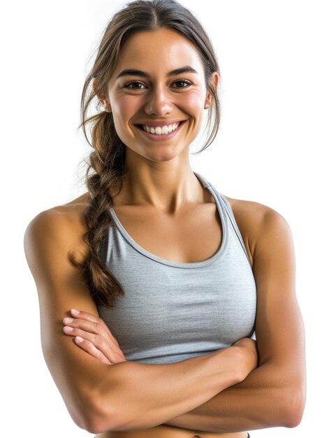 Professional woman fitness trainer transparent background