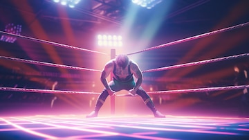 Professional wrestler grappling in wrestling ring ai generate | Premium AI-generated  image