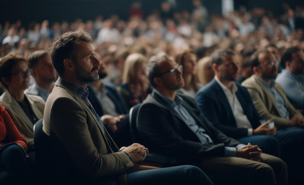 Professioneel seminar Een dynamische conferentie waarbij zakelijke deskundigen samenkomen om inzichtelijke kennis te delen met een betrokken publiek in een levendige academische zaal