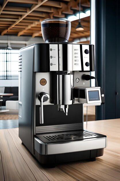 Professionele espressomachine koffiemachine op achtergrondkoffiezetapparaat