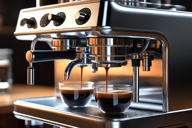 Professionele espressomachine, zeer gedetailleerde, perfecte compositie