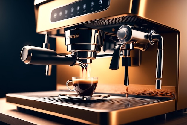 Professionele espressomachine, zeer gedetailleerde, perfecte compositie