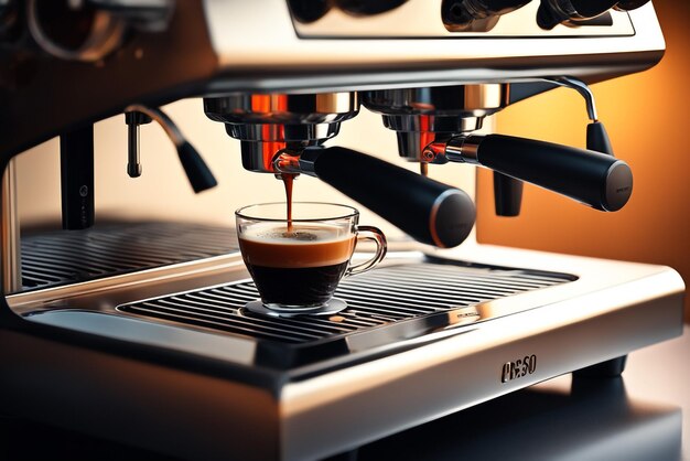 Professionele espressomachine, zeer gedetailleerde, perfecte compositie