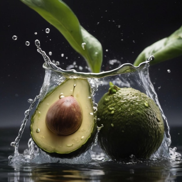 Professionele fotografie beheersen met highspeed technieken Avocado zinken in watertank