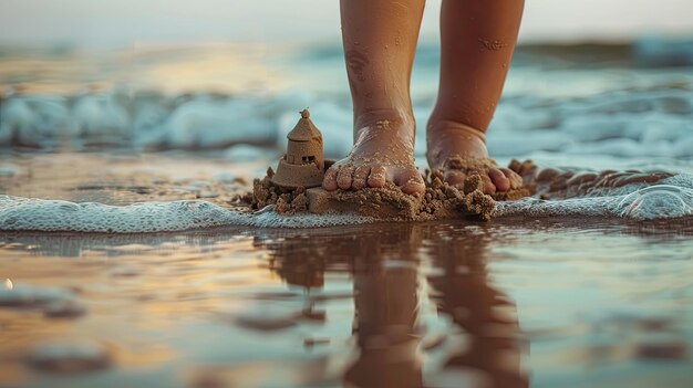 Professionele fotografie kinderen met de voeten in het zand