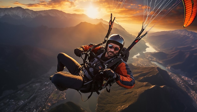 Professionele luchtfoto's met parachutes