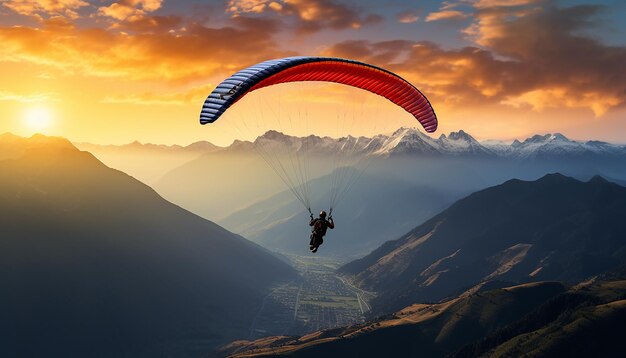 Professionele luchtfoto's met parachutes