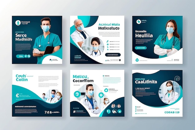 Professionele medische gezondheidszorg Social Media Post Template covid social media post Bewerkbare banner