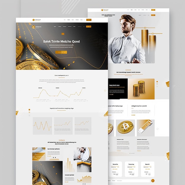 professionele website lay-out ontwerpen voor een bedrijf dat gespecialiseerd is in goud- en cryptocurrency-handel